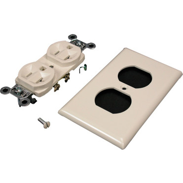 Wiremold 3000 ColorMatch Ivory Duplex Receptacle and Plate Fitting (Fleet Network)