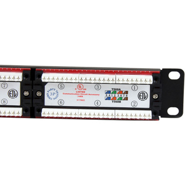 StarTechcom_24_Port_1U_Rackmount_Cat_6_110_Patch_Panel_-_24_x_RJ-45_-_24_Ports_-_24_x_RJ-45_-_24_x_RJ-11_-_1U_High_-_19_Wide_-_C6PANEL24