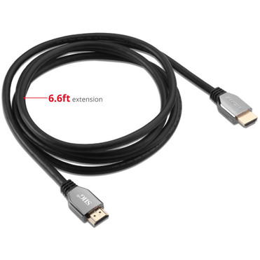 SIIG 8K Ultra High Speed HDMI Cable - 6.6ft - 6.6 ft (2.01 m) HDMI A/V Cable for Audio/Video Device, Desktop Computer, Notebook, TV, - (CB-H21511-S1)