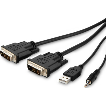 Belkin TAA 2 DVI t-to HDMI/USB/AUD CBL, VD MM; USB A/B, 6' - 6 ft (1.83 m) DVI-I/HDMI/Mini-phone/USB KVM Cable for KVM Switch, Server, (F1DN2CCBL-DH6T)