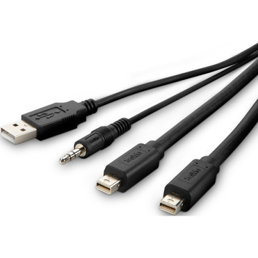 Belkin TAA 2 MDP t-to DP/USB/AUD CBL, VID M/M; USB A/B, 6' - 6 ft DisplayPort/Mini DisplayPort/Mini-phone/USB KVM Cable for KVM Mouse, (F1DN2CCBL-MP6T)