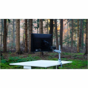 R-Go Zepher 4 Mounting Arm for Monitor - Black, Silver - Height Adjustable - 1 Display(s) Supported - 17" to 32" Screen Support - lb - (RGOVLZE4SI)