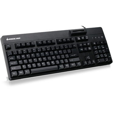 IOGEAR Integrated Keyboard/CAC Reader - Cable Connectivity - USB 2.0 Type A Interface - 104 Key(s) - Desktop Computer, Notebook - Card (Fleet Network)