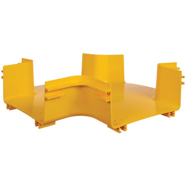 Tripp Lite series Toolless Horizontal 4-Way Junction for Fiber Routing System, 240 mm (10 in) - Horizontal 4-Way Junction - Yellow - (Fleet Network)