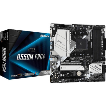 ASRock B550M Pro4 Desktop Motherboard - AMD B550 Chipset - Socket AM4 - Micro ATX - 128 GB DDR4 SDRAM Maximum RAM - DIMM, UDIMM - 4 x (Fleet Network)