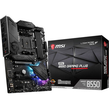 MSI MPG B550 GAMING PLUS Desktop Motherboard - AMD B550 Chipset - Socket AM4 - ATX - 128 GB DDR4 SDRAM Maximum RAM - DIMM, UDIMM - 4 x (Fleet Network)