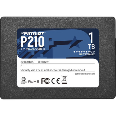 Patriot Memory P210 1 TB Solid State Drive - 2.5" Internal - SATA (SATA/600) - 520 MB/s Maximum Read Transfer Rate - 3 Year Warranty (Fleet Network)