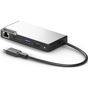 Alogic USB-C Fusion ALPHA 5-in-1 Hub - Space Grey - for Notebook, Smartphone, Tablet - 100 W - USB Type C - 3 x USB Ports - USB Type-C (UCFUPRGE-SGR)