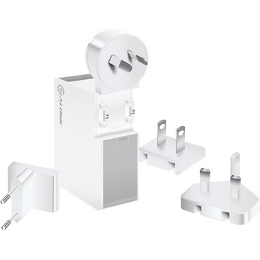 ALOGIC USB-C Laptop/Macbook Wall Charger 60W with Power Delivery- Travel Edition with AU, EU, UK, US Plugs and 2m Cable - 120 V AC, V (WCC60WH)
