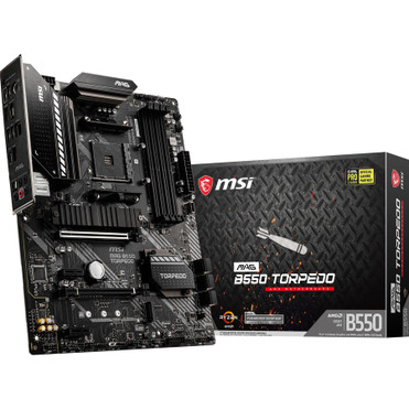 MSI MAG B550 TORPEDO Desktop Motherboard - AMD B550 Chipset - Socket AM4 - ATX - 128 GB DDR4 SDRAM Maximum RAM - DIMM, UDIMM - 4 x - - (Fleet Network)
