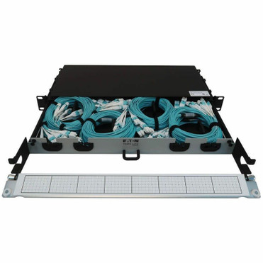 Tripp Lite series N48M-4L16L-10 Preloaded Fiber Panel - 4 x Duplex - 1U High - Aqua, White - 19" Wide - Rack-mountable (N48M-4L16L-10) Tripp Lite series N48M-4L16L-10 Preloaded Fiber Panel - 4 x Duplex - 1U High - Aqua, White - 19" Wide - Rack-mountable (N48M-4L16L-10)