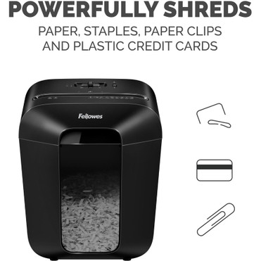 Fellowes Powershred LX50 9 Sheet Cross-Cut Shredder - Cross Cut - 9 Per Pass - for shredding Staples, Paper Clip, Credit Card - 0.2" x (4402801)