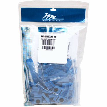 Middle Atlantic Forward Series Small Device Mounting Clamps - 24 Pack - Blue - Cable Clamp - Blue - 24 Pack (Fleet Network)