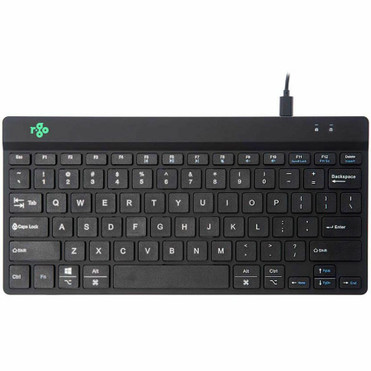 R-Go Compact Break ergonomic keyboard, with break software, mini USB keyboard, QWERTY (US), wired, black - Cable Connectivity - USB C (RGOCO-USWDBL)