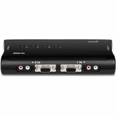 TRENDnet 4-Port USB KVM Switch and Cable Kit With Audio, Manage 4 Computers, USB Switch, Windows, Linux, Auto-Scan, Plug And Play, Hot (TK-409K)