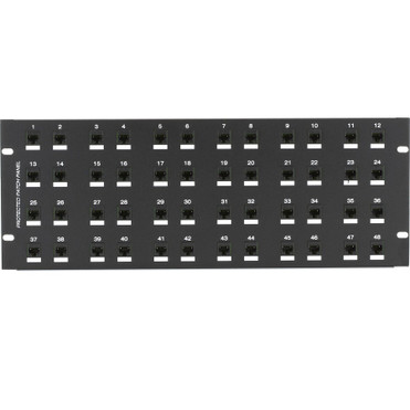 Black Box CAT6 Surge-Protected Patch Panel - 4U, 48-Port - 48 Port(s) - 48 x RJ-45 - 4U High - 19" Wide - Rack-mountable (Fleet Network)