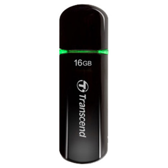 Transcend 16GB JetFlash 600 USB2.0 Flash Drive - 16 GB - USB 2.0 - Black (TS16GJF600)