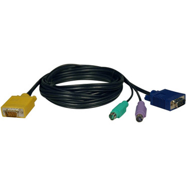 Tripp Lite series KVM Cable - 6 ft (1.83 m) KVM Cable - First End: 1 x 15-pin HD-15 - Male - Second End: 2 x 6-pin Mini-DIN (PS/2) - 1 (Fleet Network)