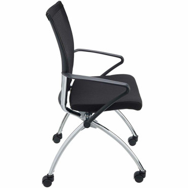 Mayline Valore High Back Training Chair - Red Seat Color - Fabric Seat Material - Black Frame Color - Chrome Frame Material - 2 / (Fleet Network)