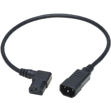 Tripp Lite 2ft Computer Power Cord Extension Cable C14 to Right Angle C13 10A 18AWG 2' - For Computer, Printer, Server, Monitor - 120 (P004-002-13RA)
