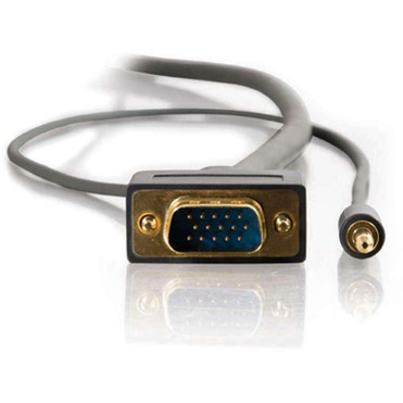 C2G Flexima 28253 Coaxail Audio/Video Cable - 35 ft Coaxial A/V Cable - First End: 1 x 15-pin HD-15 - Male, 1 x Mini-phone Stereo - - (28253)