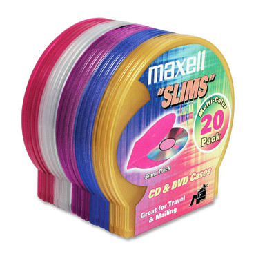 Maxell CD-355 Jewel Cases - Jewel Case - Book Fold - Plastic - Blue, Brown, Gold, Red, Teal - 1 CD/DVD (Fleet Network)