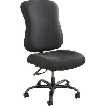 Safco Optimus Big and Tall Chair - Black Seat Color - High-density Polyurethane (HDPU) Seat Material - Black Back Color - 5-star Base (Fleet Network)