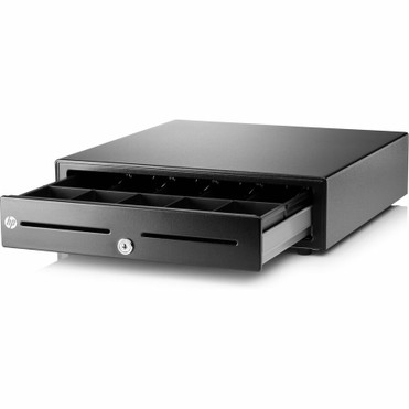 HP USB Standard Duty Cash Drawer - 2 Media Slot - USB, Powered USB - Printer Driven - Black - 4.30" (109.22 mm) Height x 16.20" mm) x (E8E45AA#ABA)