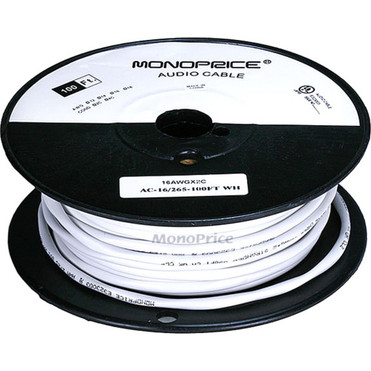 Monoprice 100ft 16AWG CL2 Rated 2-Conductor Loud Speaker Cable (For In-Wall Installation) - 100 ft Audio Cable for Audio Device, (2823)