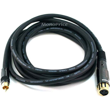 Monoprice 10ft Premier Series XLR Female to RCA Male 16AWG Cable (Gold Plated) - 10 ft RCA/XLR Audio Cable for Audio Device - First 1 (Fleet Network)