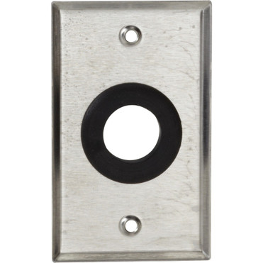 Black Box A/V Stainless Wallplate, Single-Gang, Rubber Grommet, 1" Hole - 1-gang - Wall Mount - Stainless - Stainless Steel, Rubber (WP840)