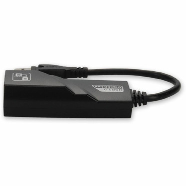AddOn USB A 3.0 Male to RJ-45 Female Gray & Black Adapter - USB 3.0 Type A - 1 Port(s) - 1 x Network (RJ-45) - 10/100/1000Base-T - (USB302NIC)