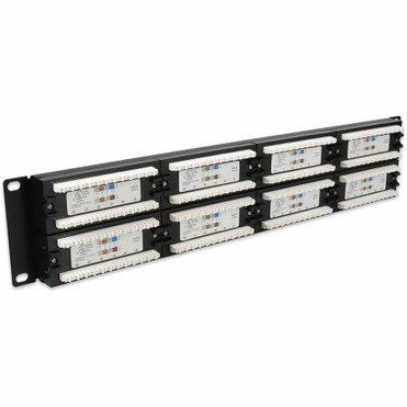 AddOn 19-inch 2U CAT6 48-Port Straight Patch Panel with High Density 110-Type - 48 x RJ-45 - 48 Port(s) - 48 x RJ-45 - 48 x RJ-11 - 2U (ADD-PPST-48P110C6)