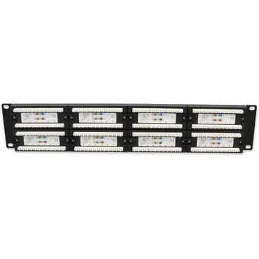 AddOn 19-inch 2U CAT6 48-Port Straight Patch Panel with High Density 110-Type - 48 x RJ-45 - 48 Port(s) - 48 x RJ-45 - 48 x RJ-11 - 2U (ADD-PPST-48P110C6)