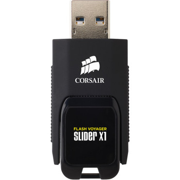 Corsair Flash Voyager Slider X1 USB 3.0 32GB USB Drive - 32 GB - USB 3.0 - 130 MB/s Read Speed - Black - 5 Year Warranty (CMFSL3X1-32GB)