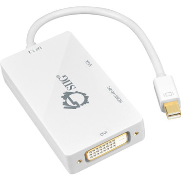 SIIG Mini DisplayPort 1.2 to 4K HDMI/DVI/VGA Conversion Adapter - DVI/HDMI/Mini DisplayPort/VGA Video Cable for Tablet, Computer, - 1 (Fleet Network)