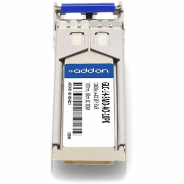 AddOn 10PK Cisco GLC-LH-SMD Compatible TAA 1000Base-LX SFP Transceiver (SMF, 1310nm, 10km, LC, DOM) - For Optical Network, Data - 1 x (GLC-LH-SMD-AO-10PK)