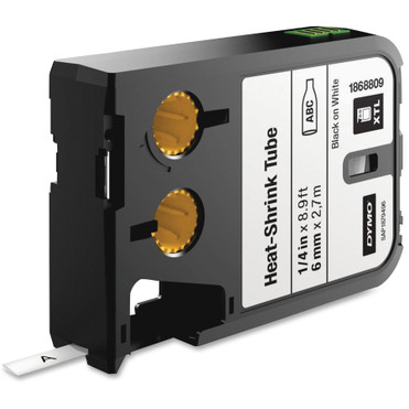 Dymo XTL Heat-Shrink Tube Cartridge - 1/4" (6.35 mm) Width - Thermal Transfer - White - Polyolefin - Water Resistant - Oil Resistant, (Fleet Network)