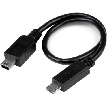 StarTech.com 8in USB OTG Cable - Micro USB to Mini USB - M/M - USB OTG Adapter - 8 inch - Connect your USB On-the-Go capable tablet or (Fleet Network)