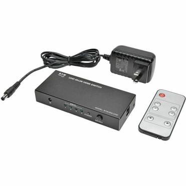 Tripp Lite series B119-004-UHD 4-Port HDMI Switch - 3840 × 2160 - 4K - 4 x 1 - Display, Blu-ray Disc Player, Computer, Gaming Console, (B119-004-UHD)