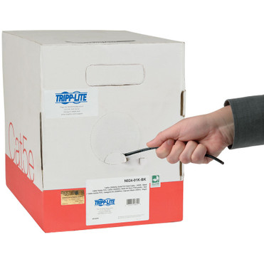 Tripp Lite series Cat5e 350 MHz Bulk Solid-Core Plenum-Rated PVC Cable, Black, 1000 ft - 1000 ft (304.80 m) Category 5e Network Cable (N024-01K-BK)