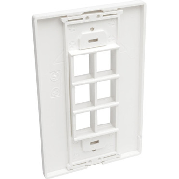 Tripp Lite series 6-Port Single-Gang Universal Keystone Wallplate, White - 6 x Total Number of Socket(s) - 1-gang - White - (N080-106)