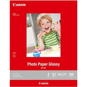 Canon Glossy Photo Paper - GP-701 - LTR (100 Sheets) - Letter - 8 1/2" (215.90 mm) x 11" (279.40 mm) - Glossy - 100 Sheet (Fleet Network)