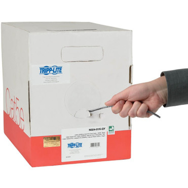 Tripp Lite series Cat5e 350 MHz Bulk Solid-Core Plenum-Rated PVC Cable, Gray, 1000 ft. - 1000 ft (304.80 m) Category 5e Network Cable (N024-01K-GY)