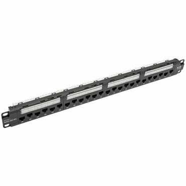 Tripp Lite series N252-024-6A 24-Port 1U Rack-Mount Cat6a/Cat6/Cat5e 110 Patch Panel - 24 Port(s) - 24 x RJ-45 - 1U High - Black - 19" (Fleet Network)