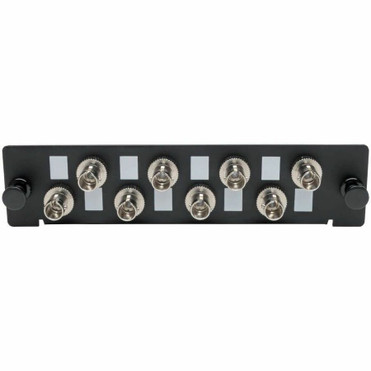 Tripp Lite series High-Density Fiber Adapter Panel (MMF/SMF), 8 ST Simplex Connectors, Black - 8 Port(s) - 8 x Simplex - Black - Wall (N492-08S-ST)