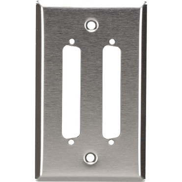 Black Box Wallplate - Stainless Steel, DB37, Single-Gang, 2-Port - 2 x Total Number of Socket(s) - 1-gang - Stainless Steel (Fleet Network)