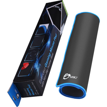 SIIG Extended Gaming Mouse Pad with Non-Slip Rubber Base - M-Size - x 15.75" (400.05 mm) Depth - Black - Natural Rubber, Cloth - (CE-PD0212-S1)