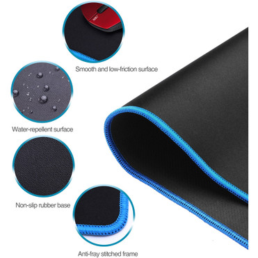 SIIG Extended Gaming Mouse Pad with Non-Slip Rubber Base - M-Size - x 15.75" (400.05 mm) Depth - Black - Natural Rubber, Cloth - (CE-PD0212-S1)