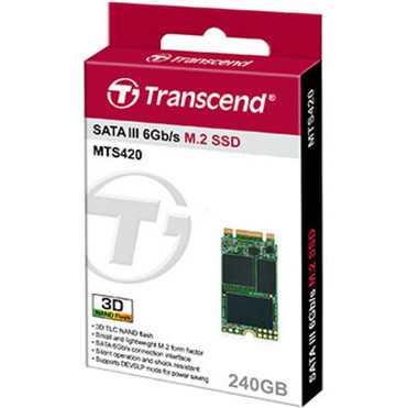 Transcend MTS820 240 GB Solid State Drive - M.2 Internal - SATA (SATA/600) - Desktop PC Device Supported - 3 Year Warranty (TS240GMTS820S)